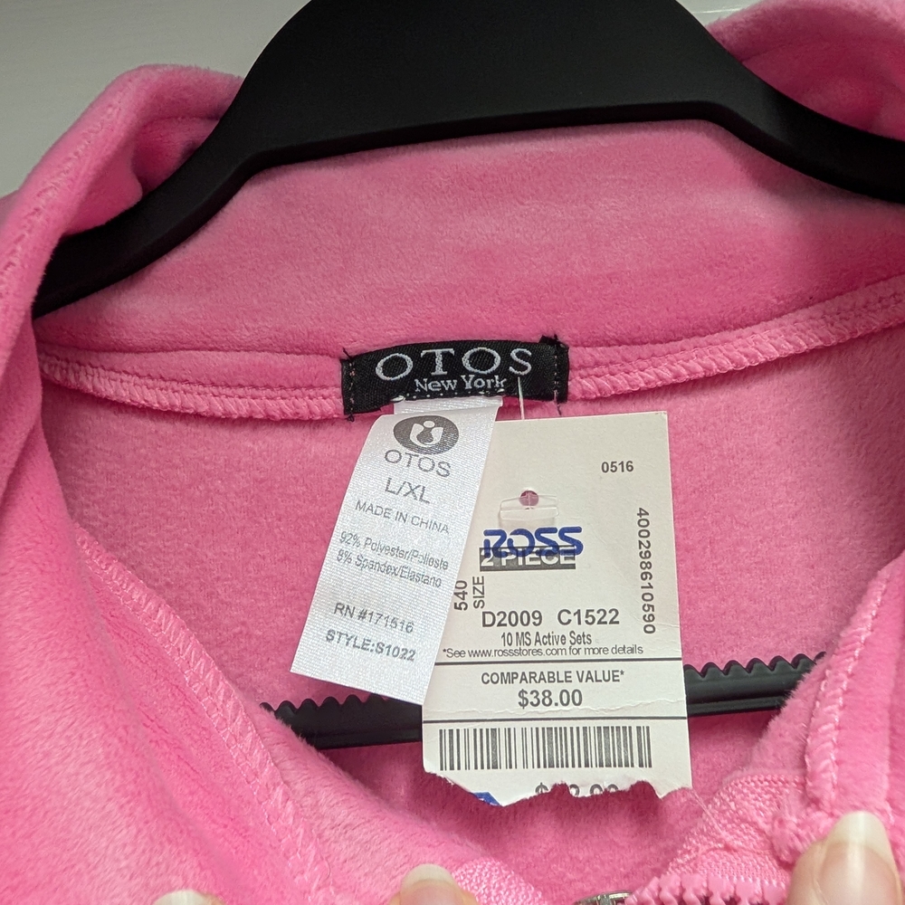 ✨NWT✨Pink Velour Zip-Up Jacket and Pants Set - Picture 3 of 8